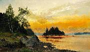 Mauritz Lindstrom, Evening Colors on the Lake